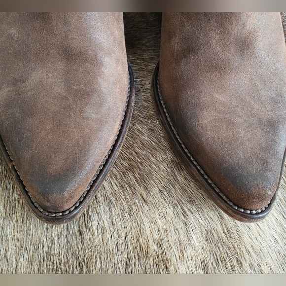 Materia Prima by Goffredo Fantini Italian Sueded Leather Western Ankle Boots 39 - Picture 8 of 15